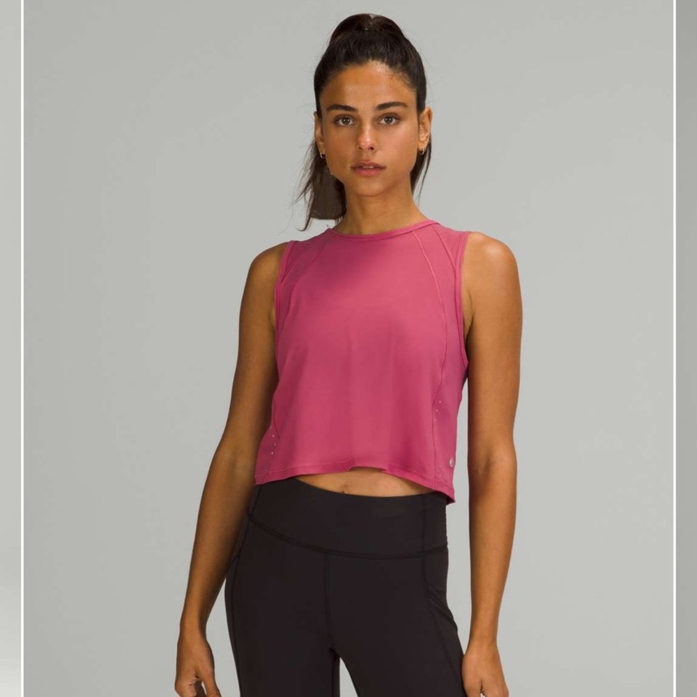 lululemon athletica sculpt Cropped Tank Top- pink lychee